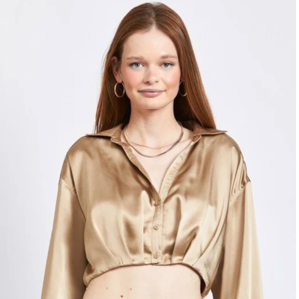 South Moon Under Gold Long Sleeve Blouse